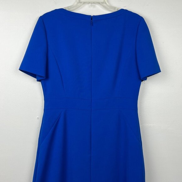 Hobbs London Women's Blue Short Sleeve Structured Sheath Dress Size 8 - Picture 6 of 7